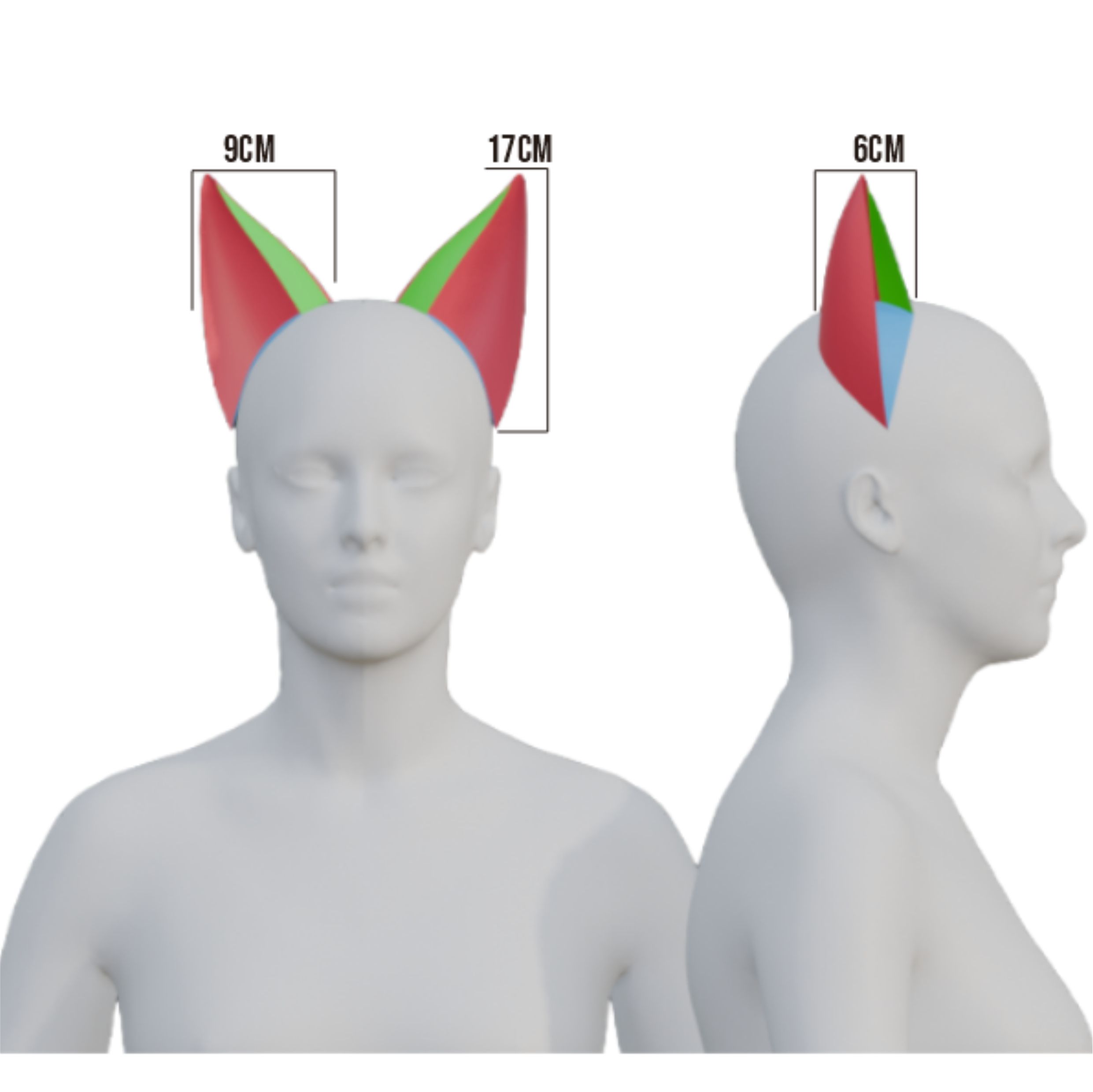 Wolf Ears Prop Pattern β Template EVA Foam Basic Pattern untuk Cosplay - Gambar 2