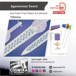 Agamemnon Sword Prop Pattern – Template EVA Foam untuk Cosplay (The Odyssey)