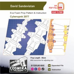 David Martinez Sandevistan Prop Pattern – Template EVA Foam untuk Cosplay (Cyberpunk 2077)