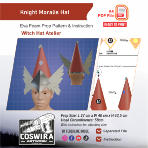 Knight Moralis Witch Hat Prop Pattern – Template EVA Foam untuk Cosplay (Witch Hat Atelier)