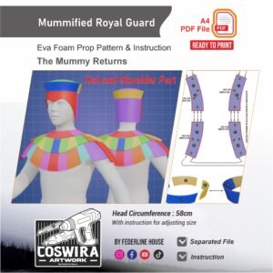 Mummified Royal Guard Armor Prop Pattern – Template EVA Foam untuk Cosplay (The Mummy Returns)