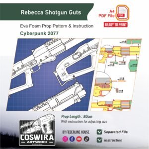 Rebecca Guts Shotgun Prop Pattern – Template EVA Foam untuk Cosplay (Cyberpunk 2077)