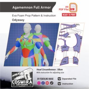 Agamemnon Armor Prop Pattern – Template EVA Foam untuk Cosplay (The Odyssey)