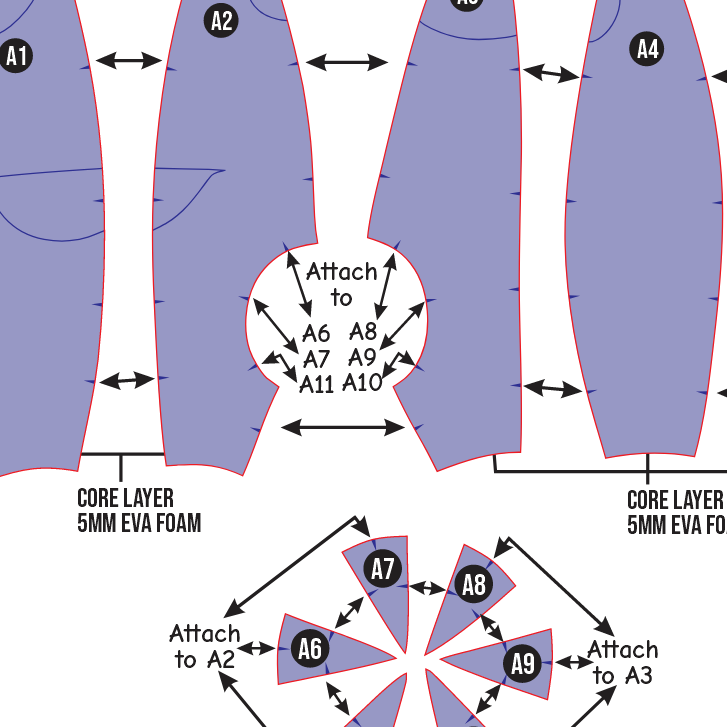 Depresso Helmet Prop Pattern β Template EVA Foam untuk Cosplay (Palworld) - Gambar 3