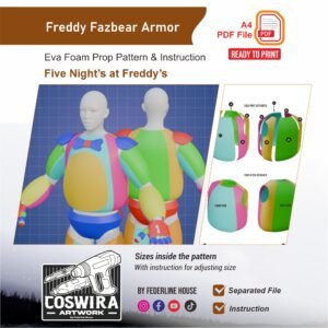Freddy Fazbear Armor Prop Pattern – Template EVA Foam untuk Cosplay (Five Nights at Freddy's)