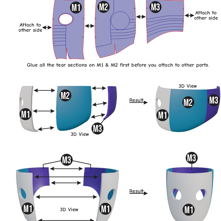 Wonder of U Helmet Prop Pattern β Template EVA Foam untuk Cosplay (JoJo's Bizarre Adventure) - Gambar 3