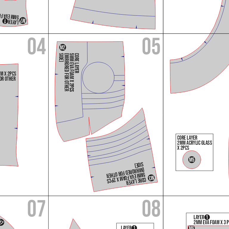 Wonder of U Helmet Prop Pattern β Template EVA Foam untuk Cosplay (JoJo's Bizarre Adventure) - Gambar 2
